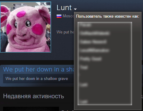 История ников в Steam