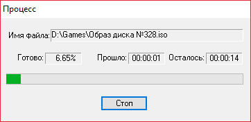 Процесс создания образа для статьи Как создать образ диска в UltraISO