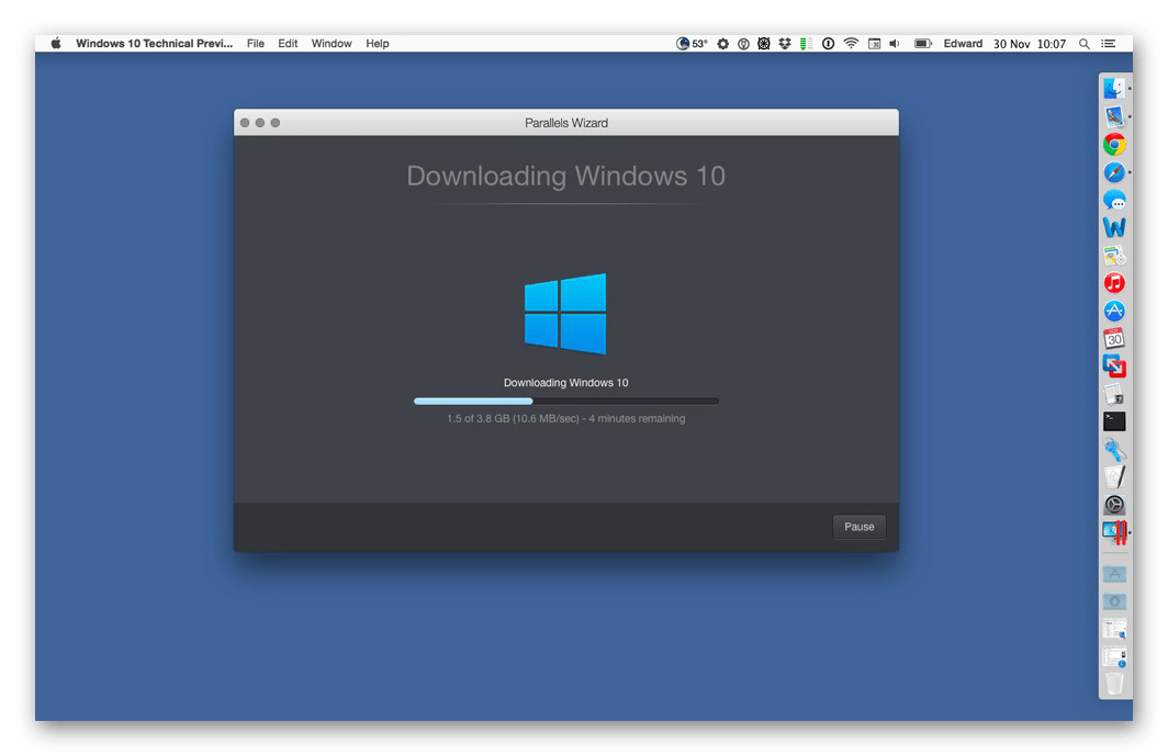 Установка Windows 10 в Parallels Desktop