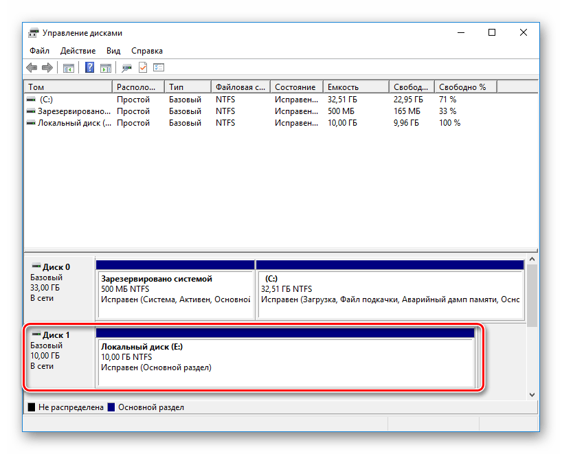 Инициализированный дополнительный жесткий диск Windows в VirtualBox