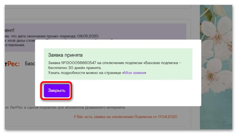 Как отключить подписку ЛитРес от Ростелеком_005