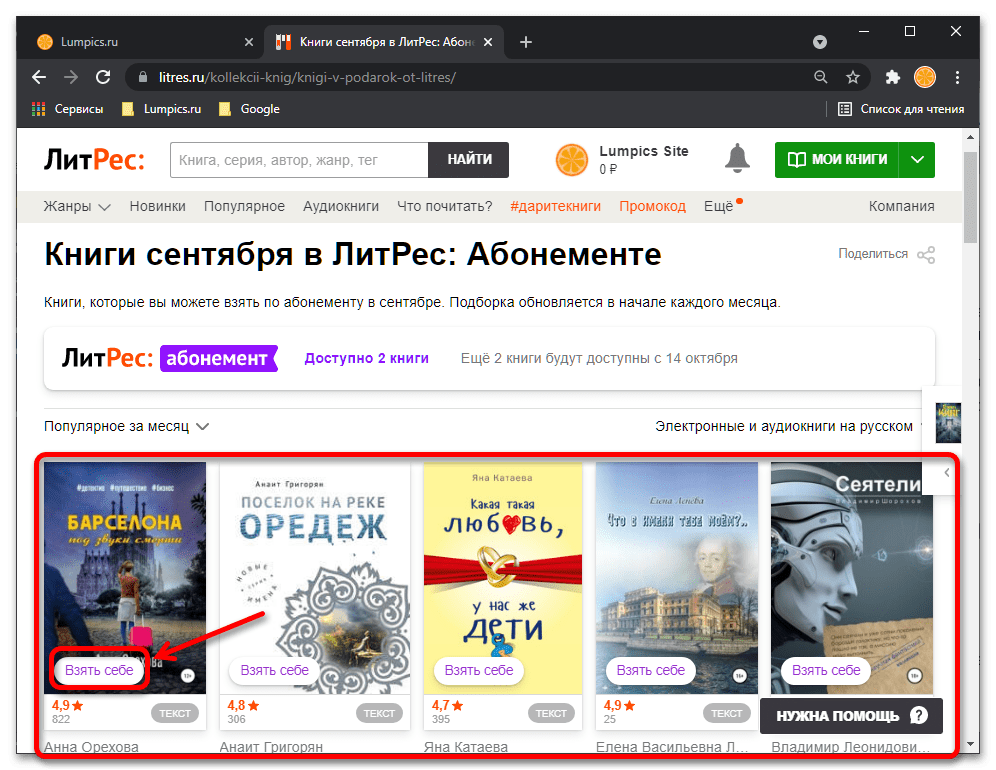 Как бесплатно читать книги на ЛиТрес_028