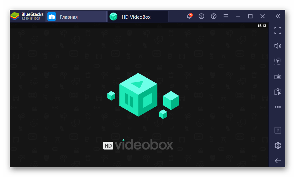 Процесс запуска приложения HD VideoBox через эмулятор на компьютере