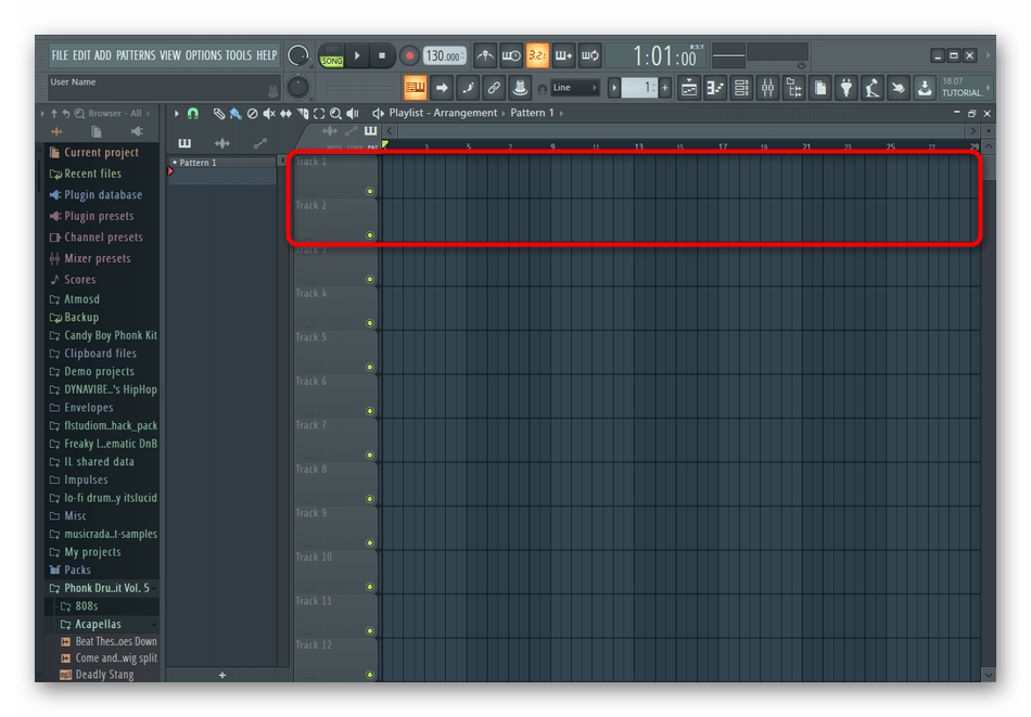 Наложение музыки на музыку через плейлист программы Fl Studio