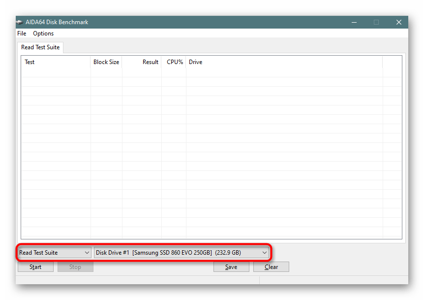 Запуск теста диска в AIDA64