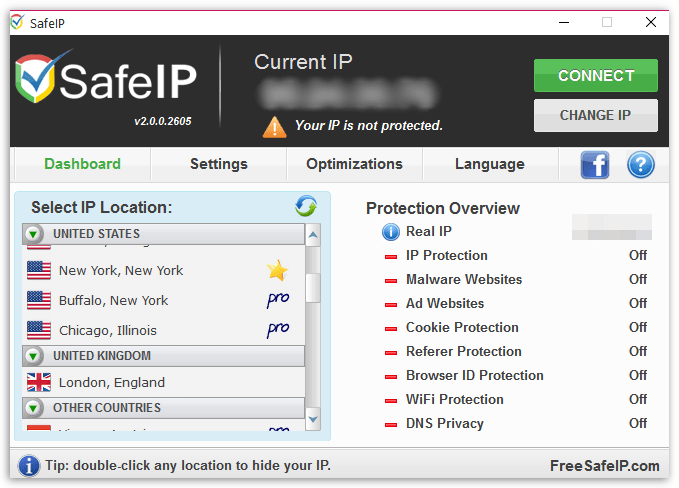 Как поменять IP адрес компьютера в SafeIP