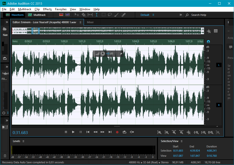 Инвертирование в Adobe Audition