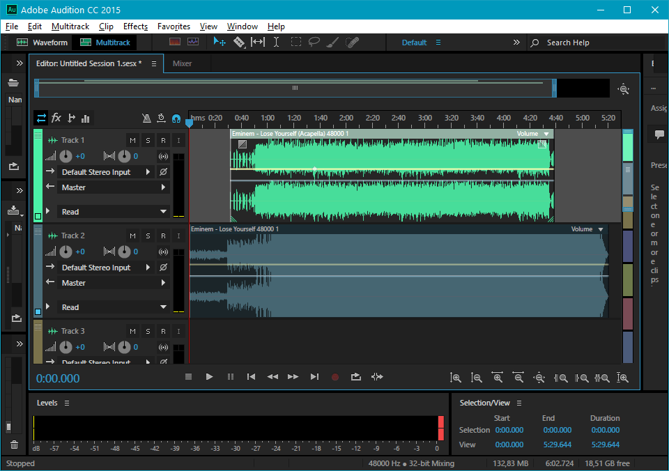 результат в Adobe Audition