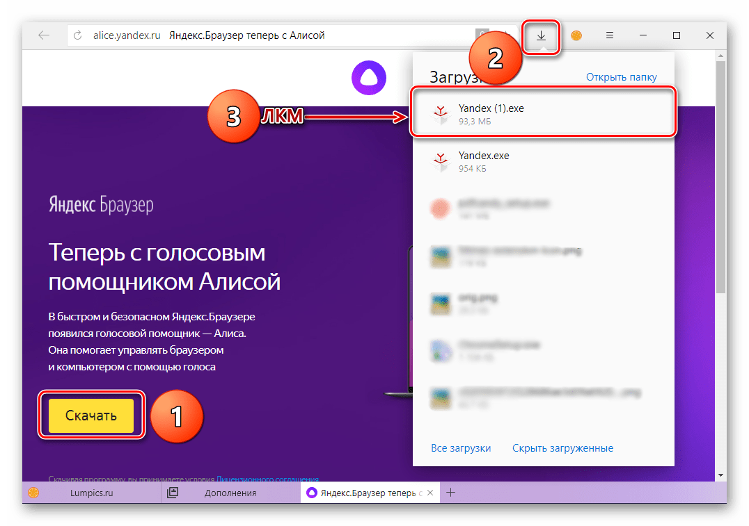 Скачивание и запуск офлайн установщика Яндекс Браузера с Алисой