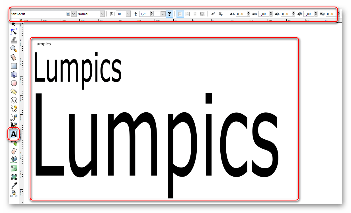 Работаем с текстом в Inkscape