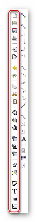Панель команд в Inkscape