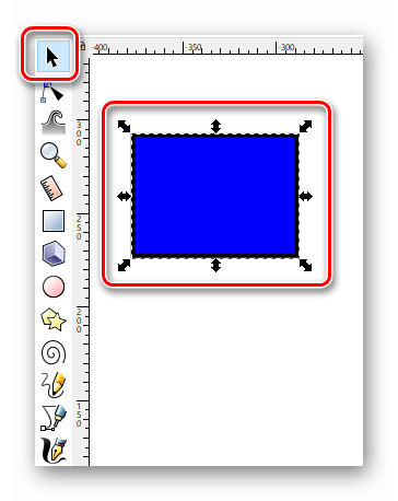 Перемещаем фигуру в Inkscape