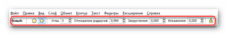 Свойства инструментов в программе Inkscape