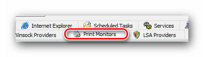 Заходим во вкладку Print Monitors в Autoruns