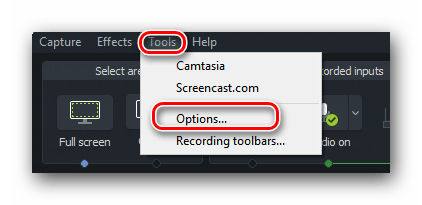 Дополнительные программные настройки записи в Camtasia Studio