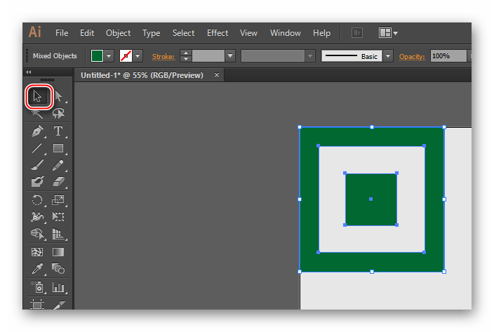 Выделение в Illustrator