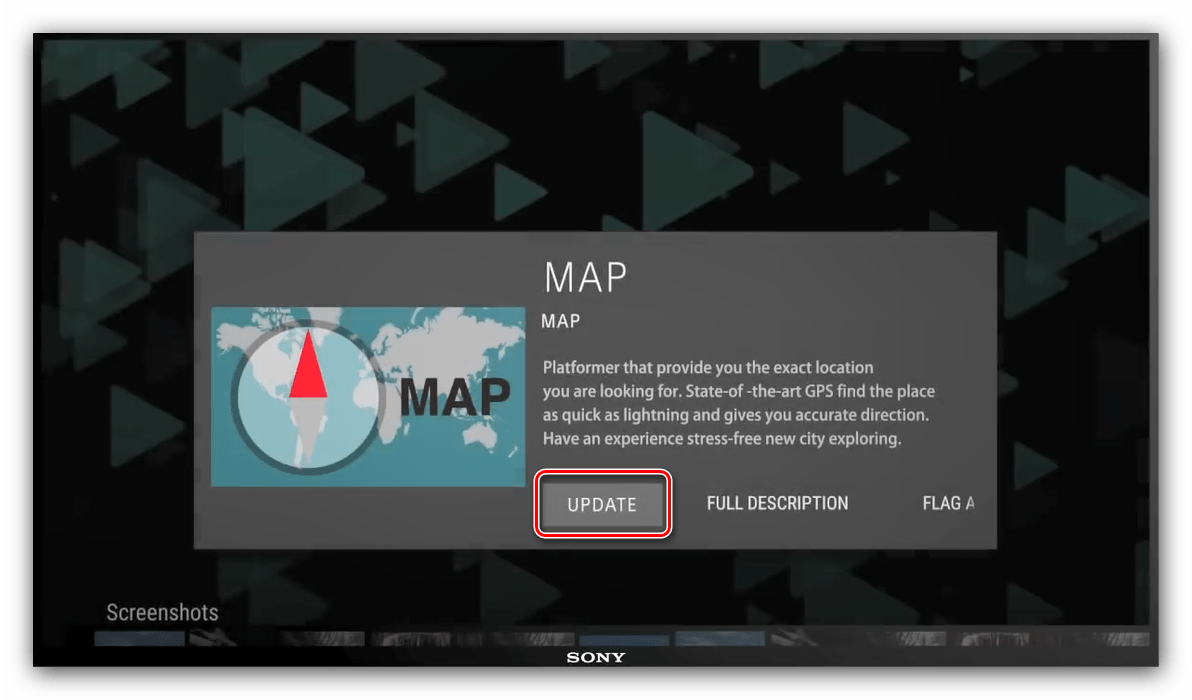 Обновить Youtube через Google Play на телевизоре Sony