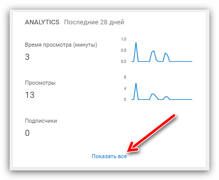 кнопка показать все в творческой студии на ютубе