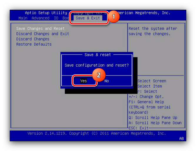 Сохранение изменений BIOS для устранения сообщения «Checking media presence» при загрузке в Windows 10