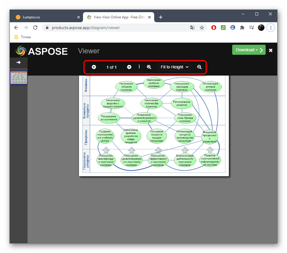 Дополнительные инструменты управления файлом VSD через онлайн-сервис Aspose