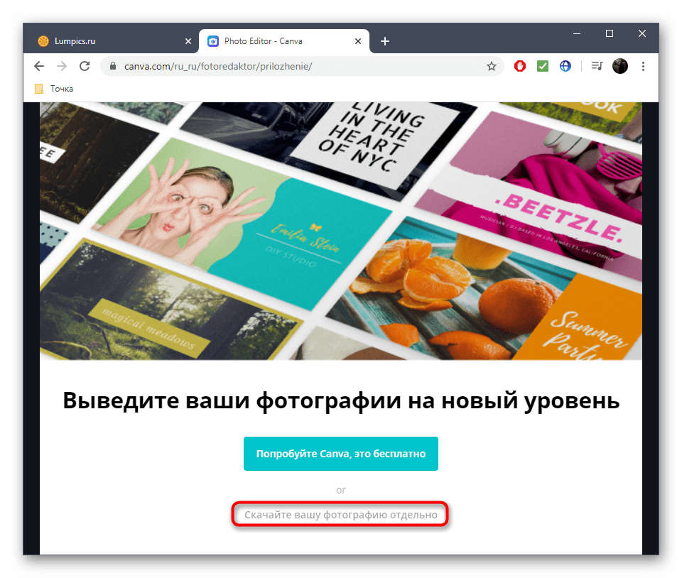 Сохранение картинки после обрезки по размеру в онлайн-сервисе Canva