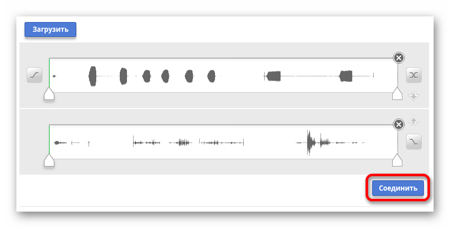 Соединение файлов Онлайн-сервис Soundcut