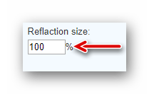 Размер отражения на www.mirroreffect.net