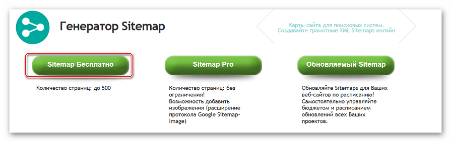 Создание бесплатной карты на My site map generator