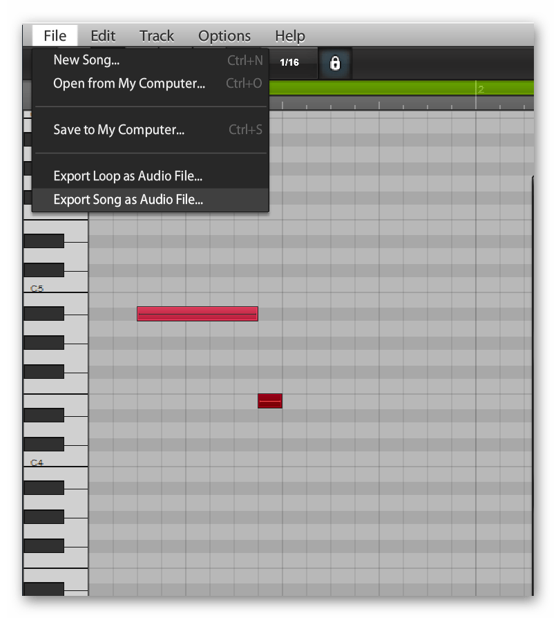 Сохранение готового трека на Audiosauna