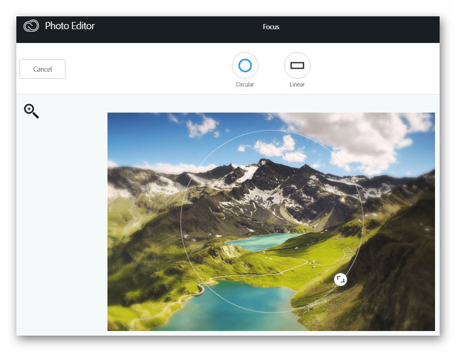 Фокусирование Онлайн-фоторедактор Aviary