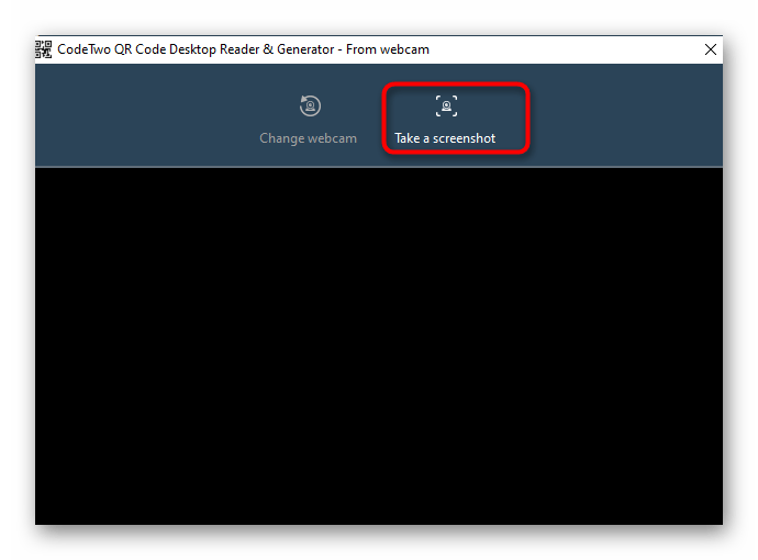 Сканирование кода через программу CodeTwo QR Code Desktop Reader & Generator с веб-камеры
