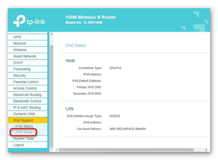 Выбор меню настроек протокола для решения проблемы IPv6 без доступа к сети в Windows 10