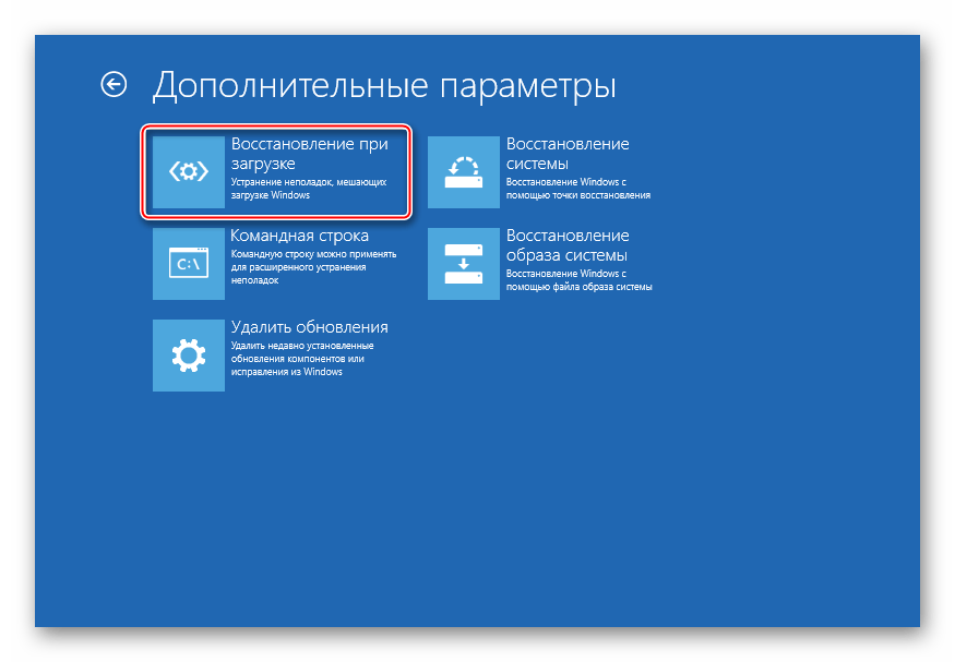 Активация функции восстановления при загрузке Windows