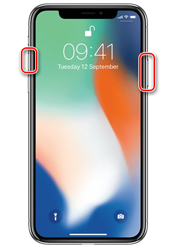 Создание скриншота на iPhone X