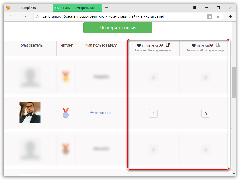 Просмотр активности пользователей Instagram через онлайн-сервис Zengram