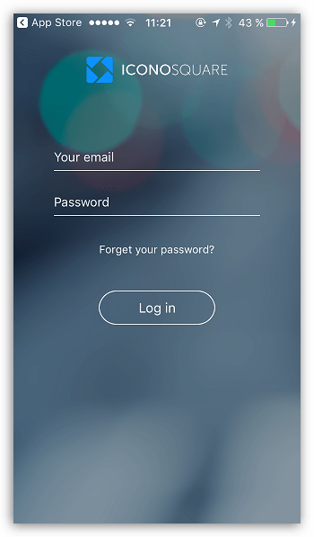 Авторизация в Iconsqare на смартфоне