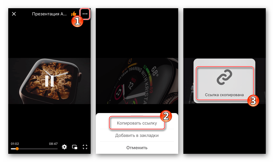 Копирование ссылки на видео из приложения Одноклассники для Iphone