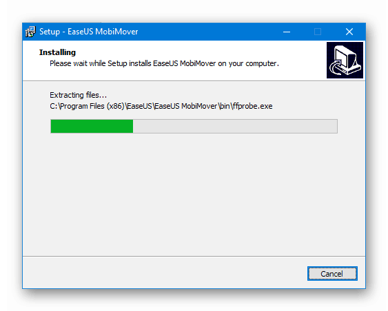 EaseUS MobiMover Free процесс переноса файлов программы на диск ПК