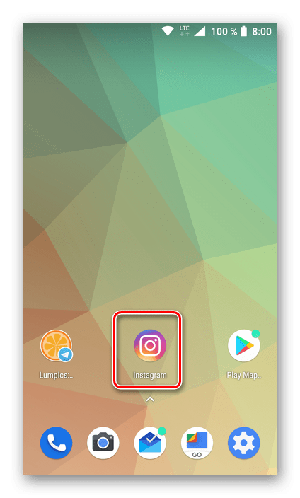 Приложение Instagram для Android установлено и добавлено на главный экран