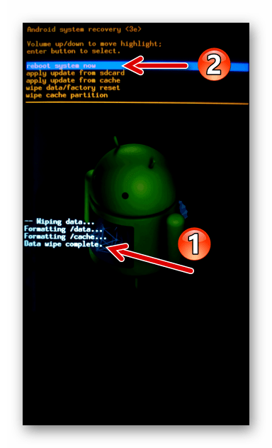 Lenovo A850 сброс настроек через рекавери завершен, перезагрузка аппарата