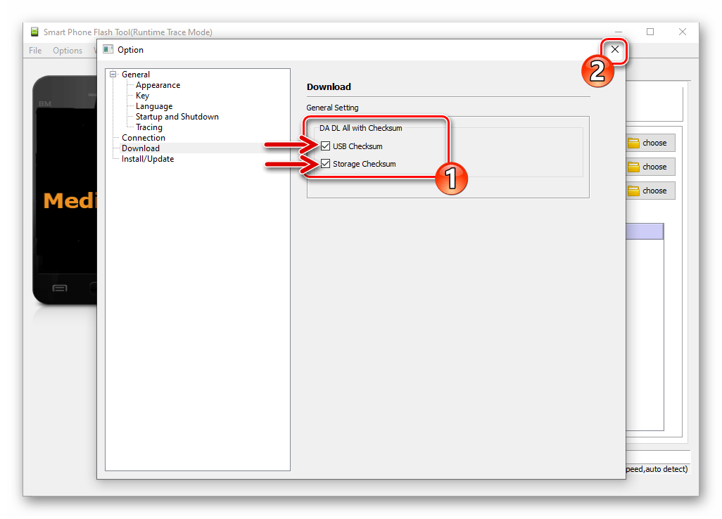 Lenovo A850 SP Flash Tool активация опций DA DL All with Checksum