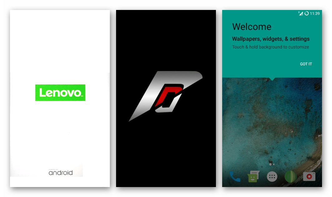 Lenovo A6010 запуск кастомной прошивки после установки через TeamWin Recovery (TWRP)