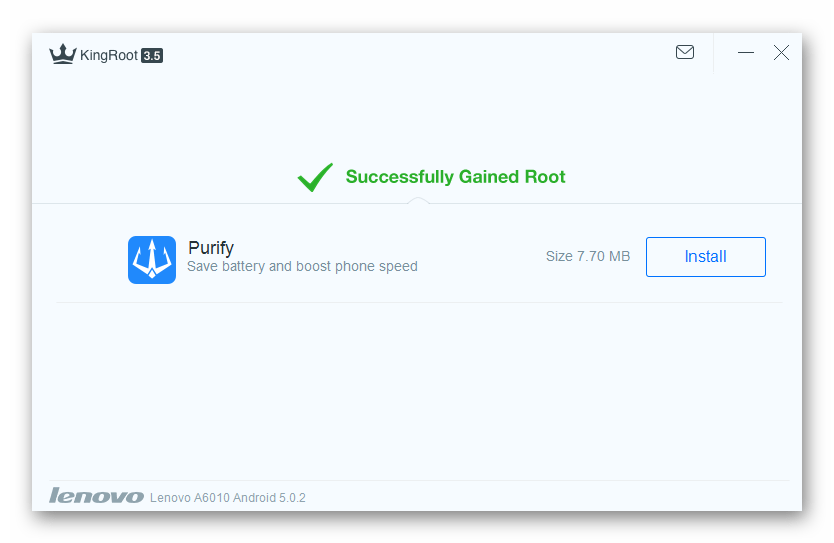 Lenovo A6010 - получение привилегий Суперпользователя с помощью приложения KingRoot