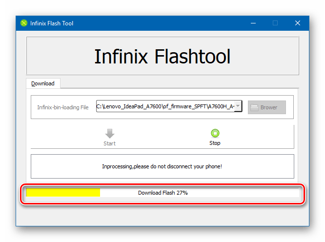 Lenovo IdeaPad A7600 Infinix Flashtool прогресс прошивки