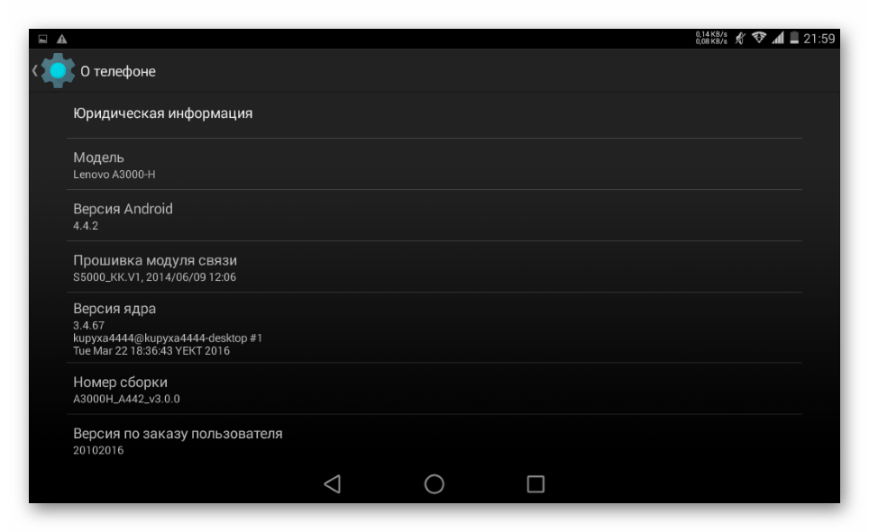 Lenovo IdeaTab A3000-H максимально возможная версия Android - 4.4.2