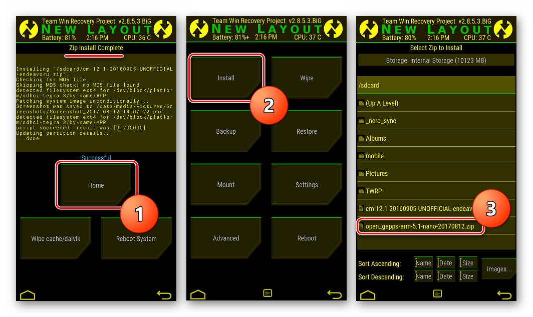 HTC One X (S720e) TWRP Install Zip gapps