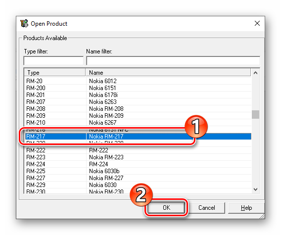 Nokia 6300 RM-217 восстановление через Phoenix - выбор модели