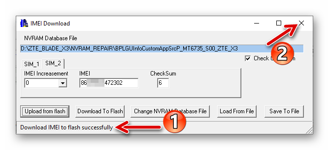ZTE Blade X3 MauiMETA Imei прописались в телефон успешно