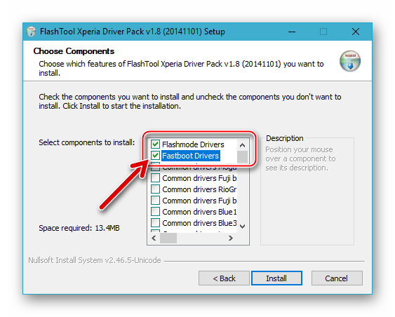 Sony Xperia Z установка драйверов для прошивки выбор Flashmode Drivers и Fastboot Drivers
