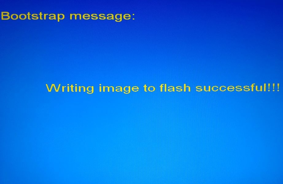 MAG 250 Writing image to flash successfull!